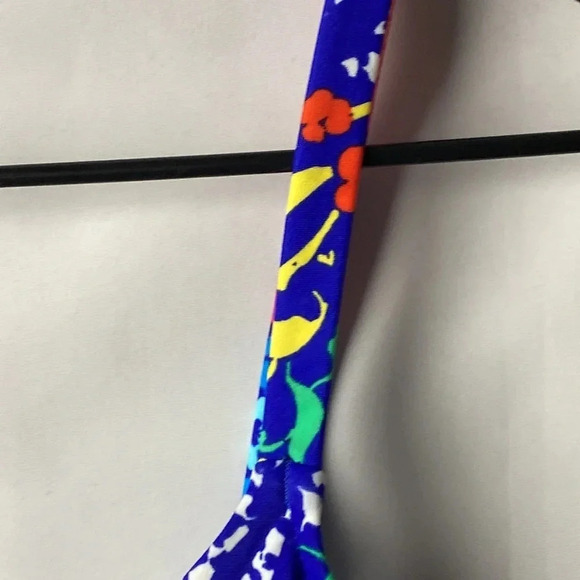 JMS JUST MY SIZE WOMENS SWIM TOP SIZE 22W ROYAL BLUE FLORAL PRINT UNDERWIRE - Picture 4 of 11